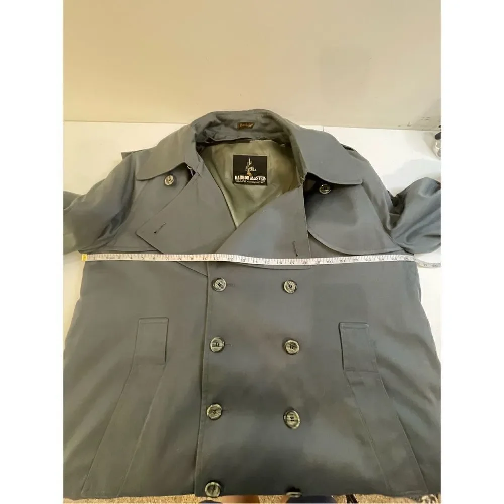 Harbor Master mens overcoat bluish gray removable wool lining size 46